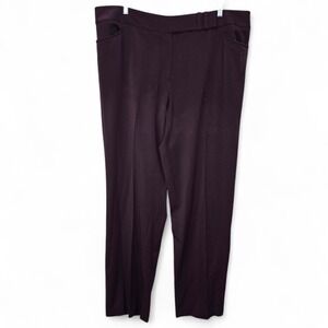 Lane Bryant Dress Pants Womens 20 Tall Purple Flat Front Straight Leg Plus